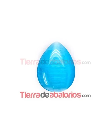 Ojo de Gato Gota Cabujón 18x13mm Turquesa Ojo de Gato Gota Cabujón 18x13mm Turquesa