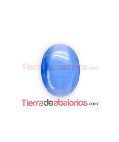 Ojo de Gato Cabujón Oval 14x10mm Azul Claro