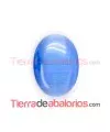 Ojo de Gato Cabujón Oval 14x10mm Azul Claro
