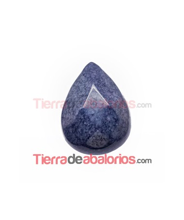 Agata Gota Facetada Cabujón 18x13mm Azul Piedra