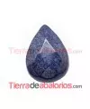 Agata Gota Facetada Cabujón 18x13mm Azul Piedra