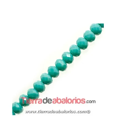 Bola Rondel 6x5mm Agujero 1mm Turquesa