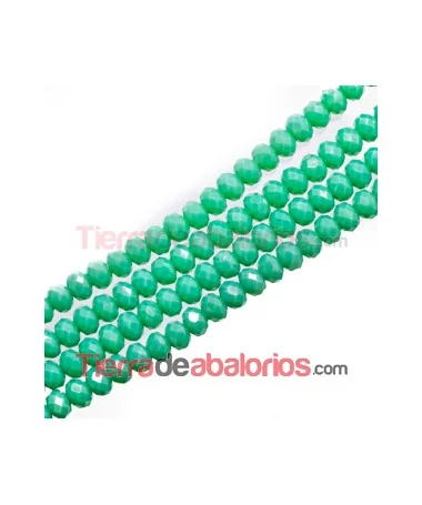 Bola Rondel 6x5mm Agujero 1mm Verde Turquesa
