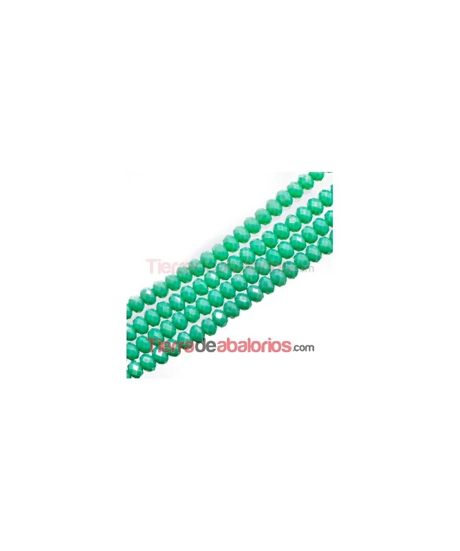 Bola Rondel 6x5mm Agujero 1mm Verde Turquesa