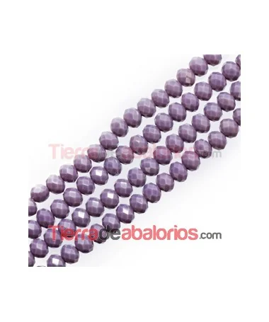 Bola Rondel 6x5mm Agujero 1mm Violeta