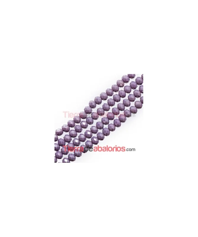 Bola Rondel 6x5mm Agujero 1mm Violeta