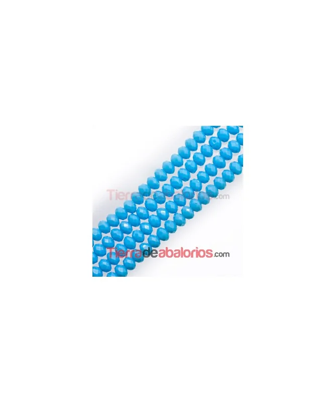 Bola Rondel 6x5mm Agujero 1mm Celeste