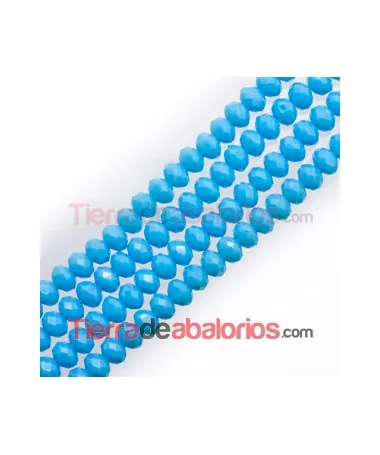 Bola Rondel 6x5mm Agujero 1mm Celeste