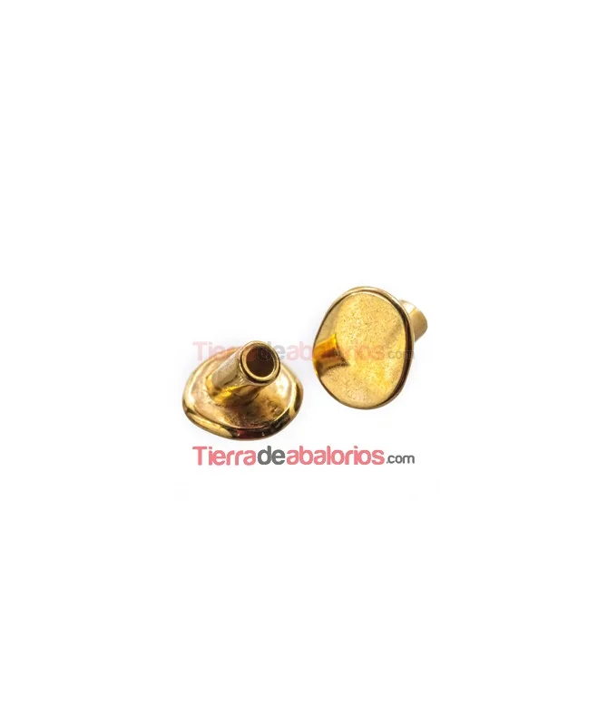 Cierre Botón 16x14mm Agujero 4mm, Dorado
