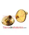 Cierre Botón 16x14mm Agujero 4mm, Dorado