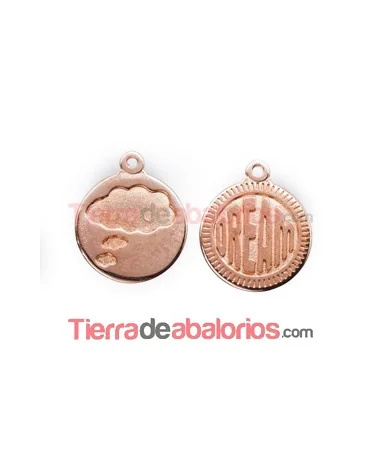 Medalla 15mm Dream, Oro Rosa