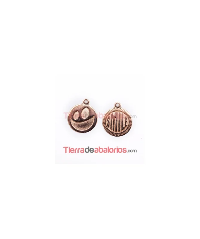 Medalla 15mm Smile, Oro Rosa