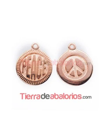 Medalla 15mm Peace, Oro Rosa Medalla 15mm Peace, Oro Rosa