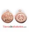 Medalla 15mm Peace, Oro Rosa