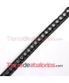 Tireta de Cuero 6mm Marrón Café con Strass (1mt)