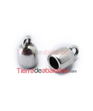 Terminal con Anilla 18x11mm Agujero 7mm, Plateado Terminal con Anilla 18x11mm Agujero 7mm, Plateado