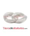 Eslabón Acrilico 28x20mm Blanco Nacarado