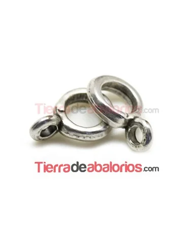 Aro Irregular 11,5mm Agujero 6,8mm con Anilla, Plateado