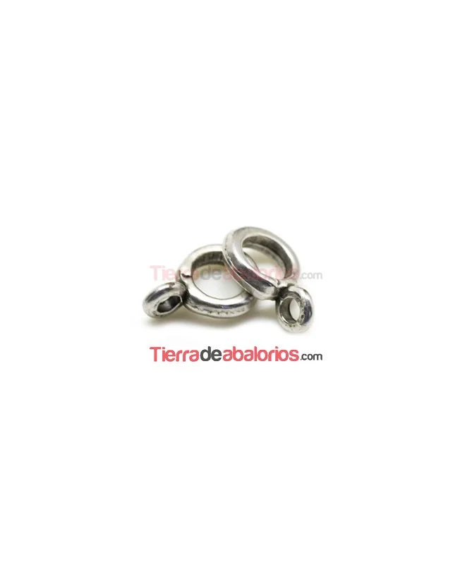 Aro Irregular 11,5mm Agujero 6,8mm con Anilla, Plateado