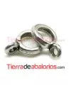 Aro Irregular 11,5mm Agujero 6,8mm con Anilla, Plateado
