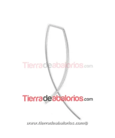 Pendiente Hilo grosor 0,9mm de 40x12mm, Plata de Ley Pendiente Hilo grosor 0,9mm de 40x12mm, Plata de Ley