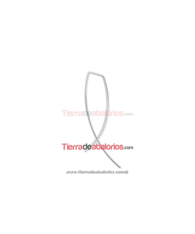 Pendiente Hilo grosor 0,9mm de 40x12mm, Plata de Ley