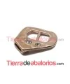 Cierre Terminal 32x28mm Agujero 10x3mm con Cristal, Oro Rosa