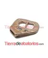 Cierre Terminal 32x28mm Agujero 10x3mm con Cristal, Oro Rosa