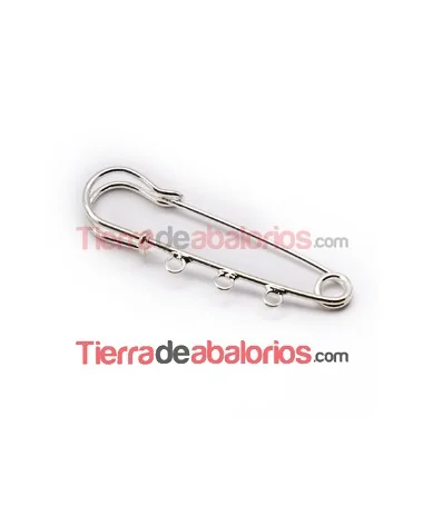 Imperdible 60mm con 3 Anillas, Plateado Imperdible 60mm con 3 Anillas, Plateado
