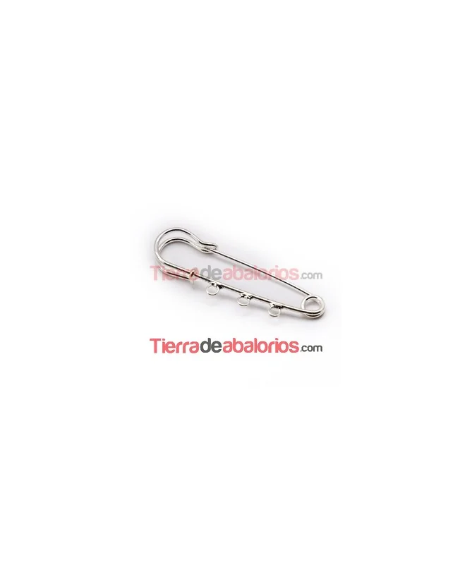 Imperdible 60mm con 3 Anillas, Plateado