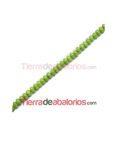 Briolette Facetada 8x5mm Agujero 1,2mm Verde Opalino