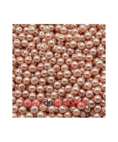 Perla de Cristal Checo 4mm, Salmón