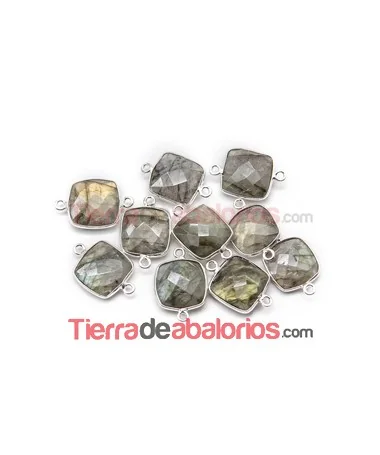Labradorita Facetada 15x15mm Aprox. Engarzada Labradorita Facetada 15x15mm Aprox. Engarzada