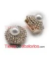 Pasador 18mm Augjero 13x3mm Dorado con Swarovski y Perla