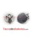 Pendiente Clip Base Disco Plano de 15mm con Anilla, Plateado