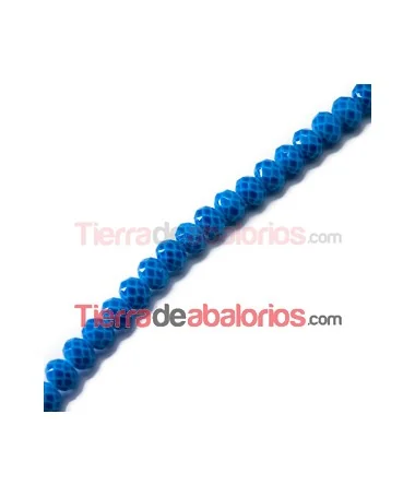 Bola Rondel Snake Skin 8x6mm Agujero 1mm Turquesa Oscuro