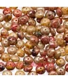 Rondel 6x4mm Agujero 1mm, Volcano Red Silver Travertin