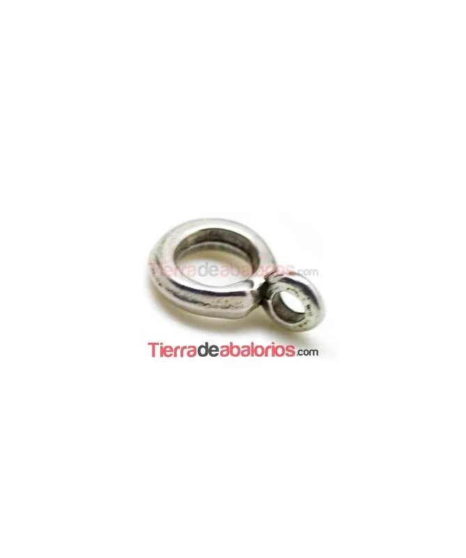 Aro Irregular 11,5mm Agujero 6,8mm con Anilla, Plateado