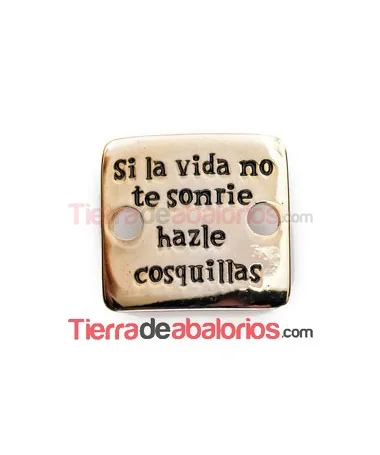 Entrepieza Curvada 27mm Si la Vida no te Sonríe... Dorada