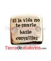 Entrepieza Curvada 27mm Si la Vida no te Sonríe... Dorada