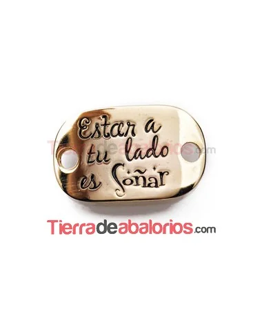 Entrepieza Curvada 38x24mm Estar a tu Lado... Dorada