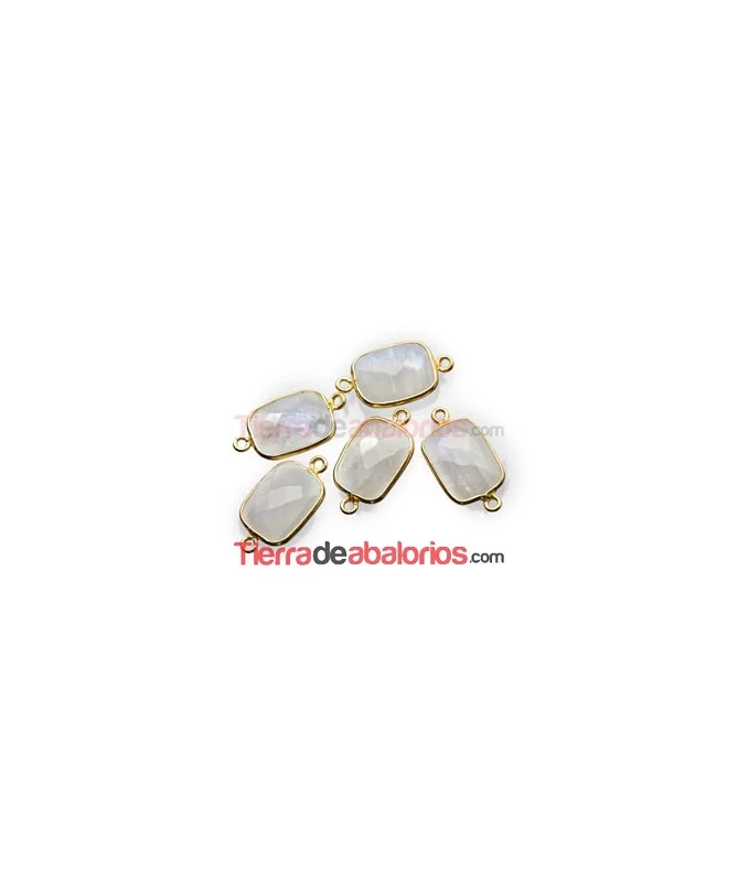 Labradorita Blanca Facetada 16x13mm Engarzada