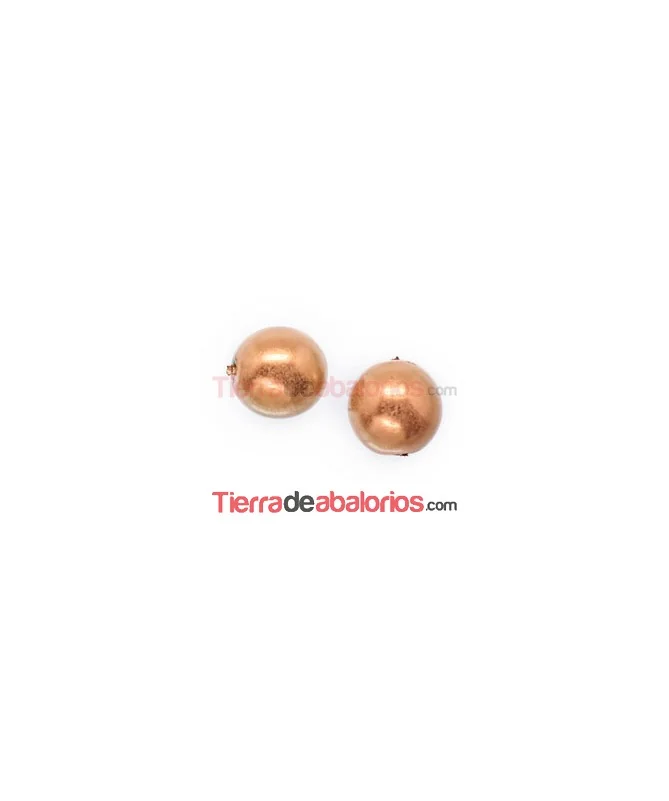 Perla de Cristal Checo 8mm Golden Antique Rose