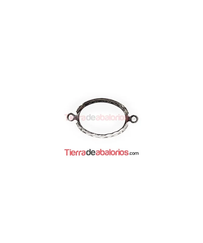 Engaste con dos anillas 18x13mm Plateado