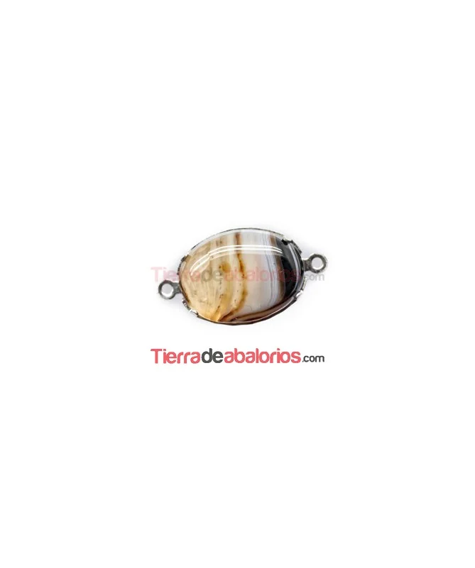Engaste con dos anillas 18x13mm Plateado