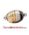 Engaste con dos anillas 18x13mm Plateado