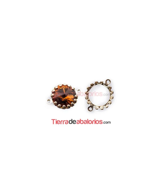 Engaste con dos Anillas para Rivoli 14mm Dorado