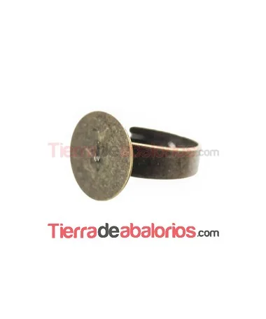 Anillo Ajustable Base Plana Redonda 14mm Oro Viejo