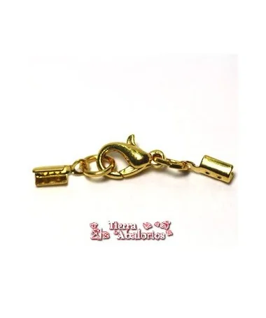 Mosquetón 10mm con anillas y terminales 4,5x3mm - Dorado