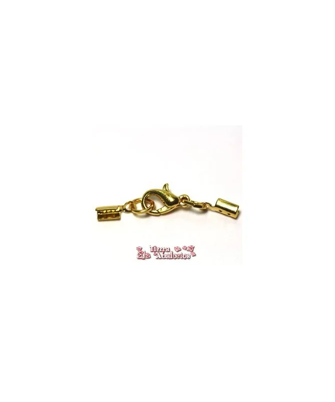 Mosquetón 10mm con anillas y terminales 4,5x3mm - Dorado